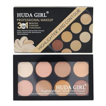 HUDA 8 Shades Highlighter, Contour & Concealer for Women