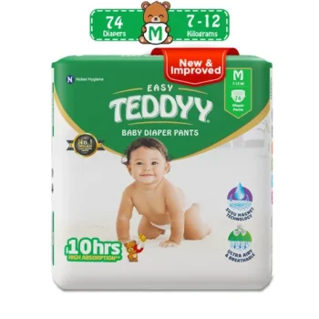 TEDDYY Baby Easy Pant Diapers 74 Count (M) 7-12 kgs
